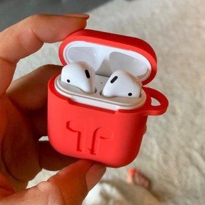 Red Silicone Airpods Case Cover Skin